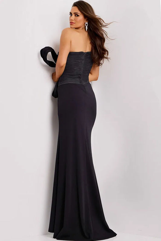 Jovani Strapless Gown with Sculptural Bow Detail