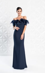 Alexander by Daymor Couture Ruffled Off Shoulder Sheath Dress