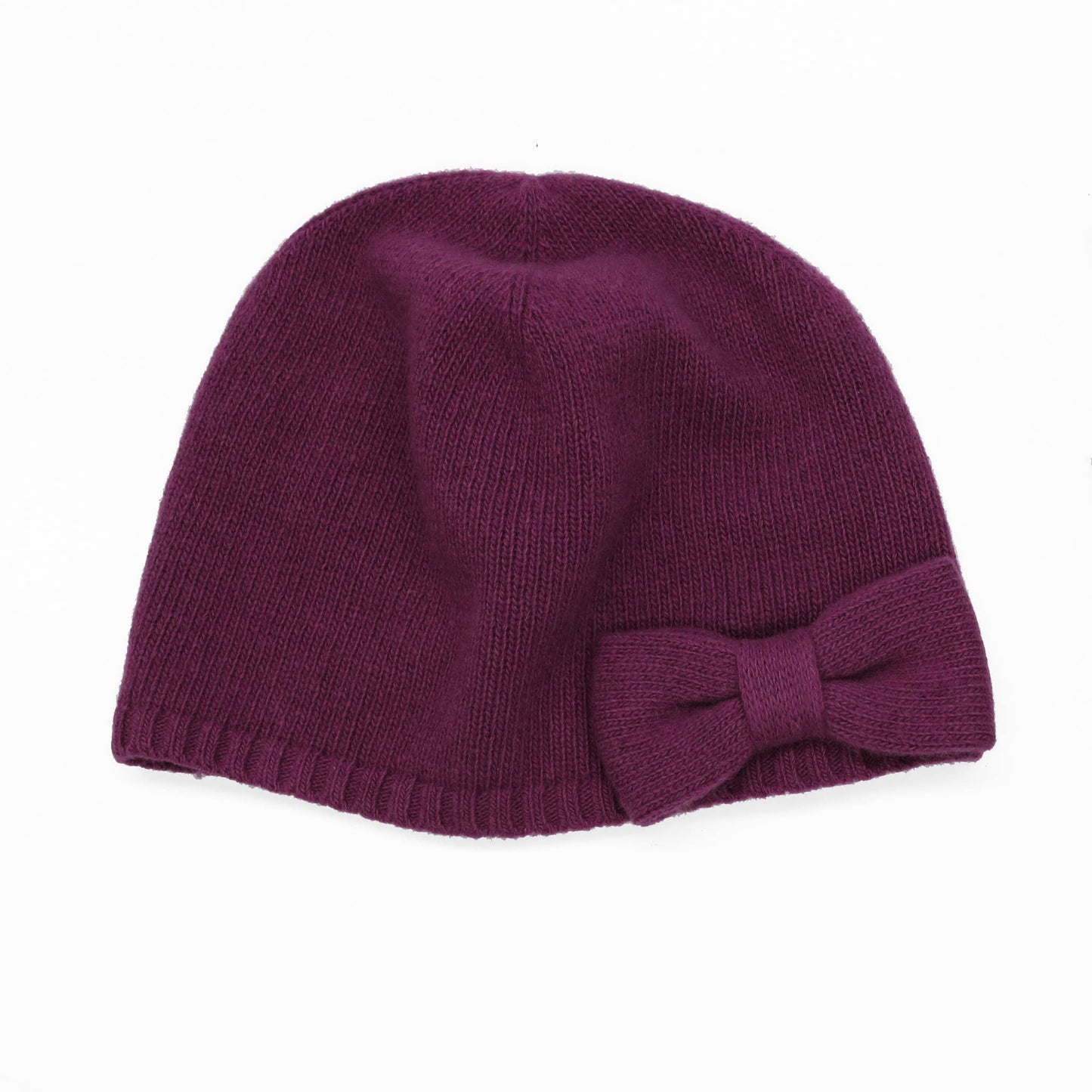 Cashmere beanie with bow