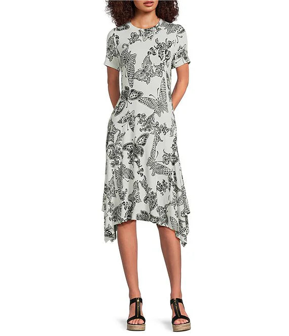 Johnny Was Janie Favorite Short Hankerchief Hem Dress