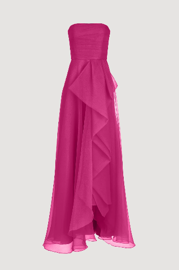 Theia Couture Teresa Strapless Draped Gown