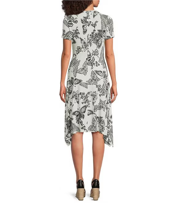Johnny Was Janie Favorite Short Hankerchief Hem Dress