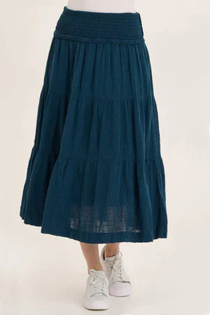 XCVI Abyss  Gauze Tiered Skirt