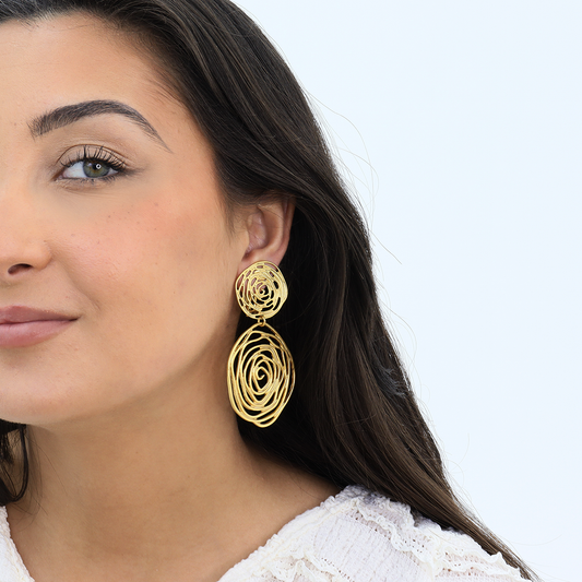 KARINE SULTAN - Maxi Floral Clip-On Earrings - 24K Gold Plated