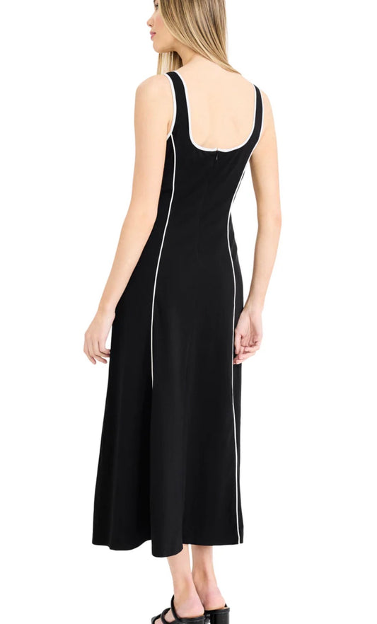 Maggy London Brienne Contrast Piped Column Midi by Donna Morgan