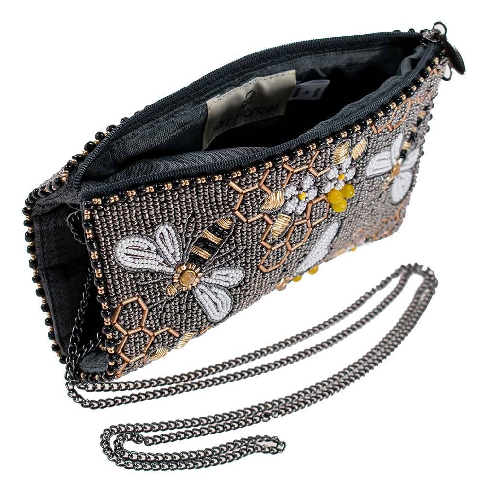 Mary Frances Accessories - Bee Awesome Beaded Bumble Bees Crossbody Phone Bag