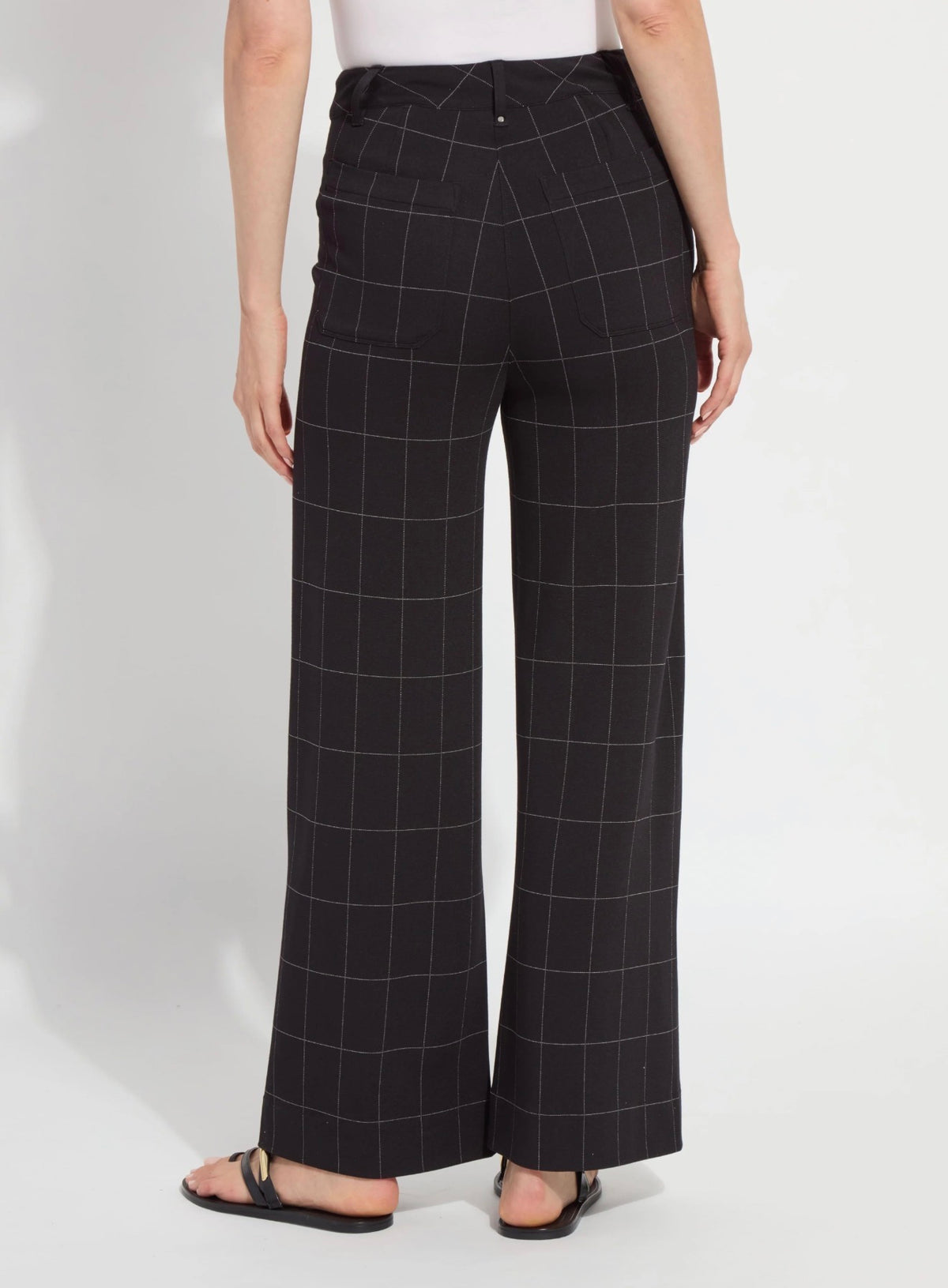 Erin Hi Waist Wide Leg Ponte - Double Check Line