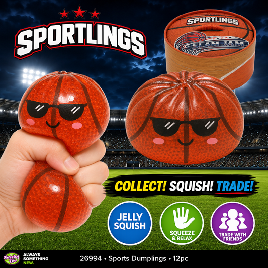 Novelty Brands - Fun Doh Sports Dumpling Squishy Fidget Toy - 12/Display