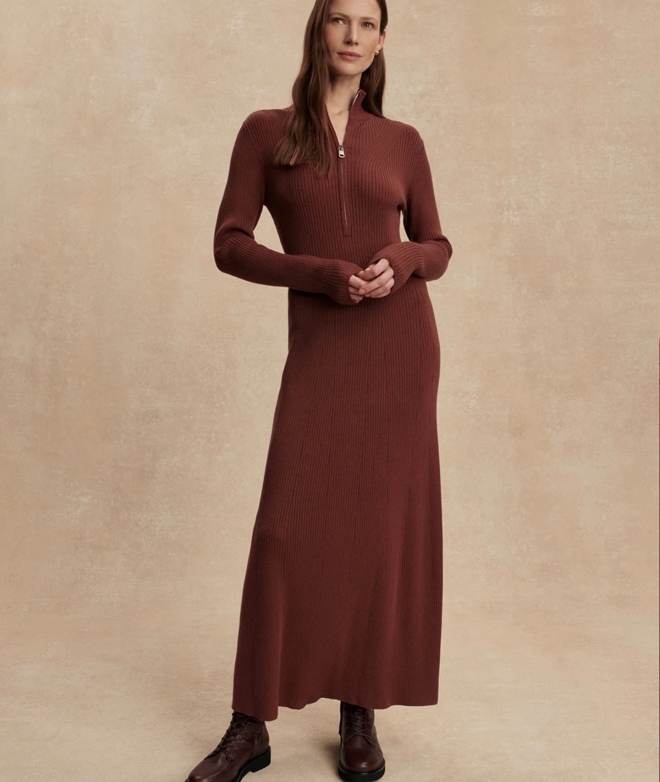 Varley Burnet Zip Knit Maxi Dress