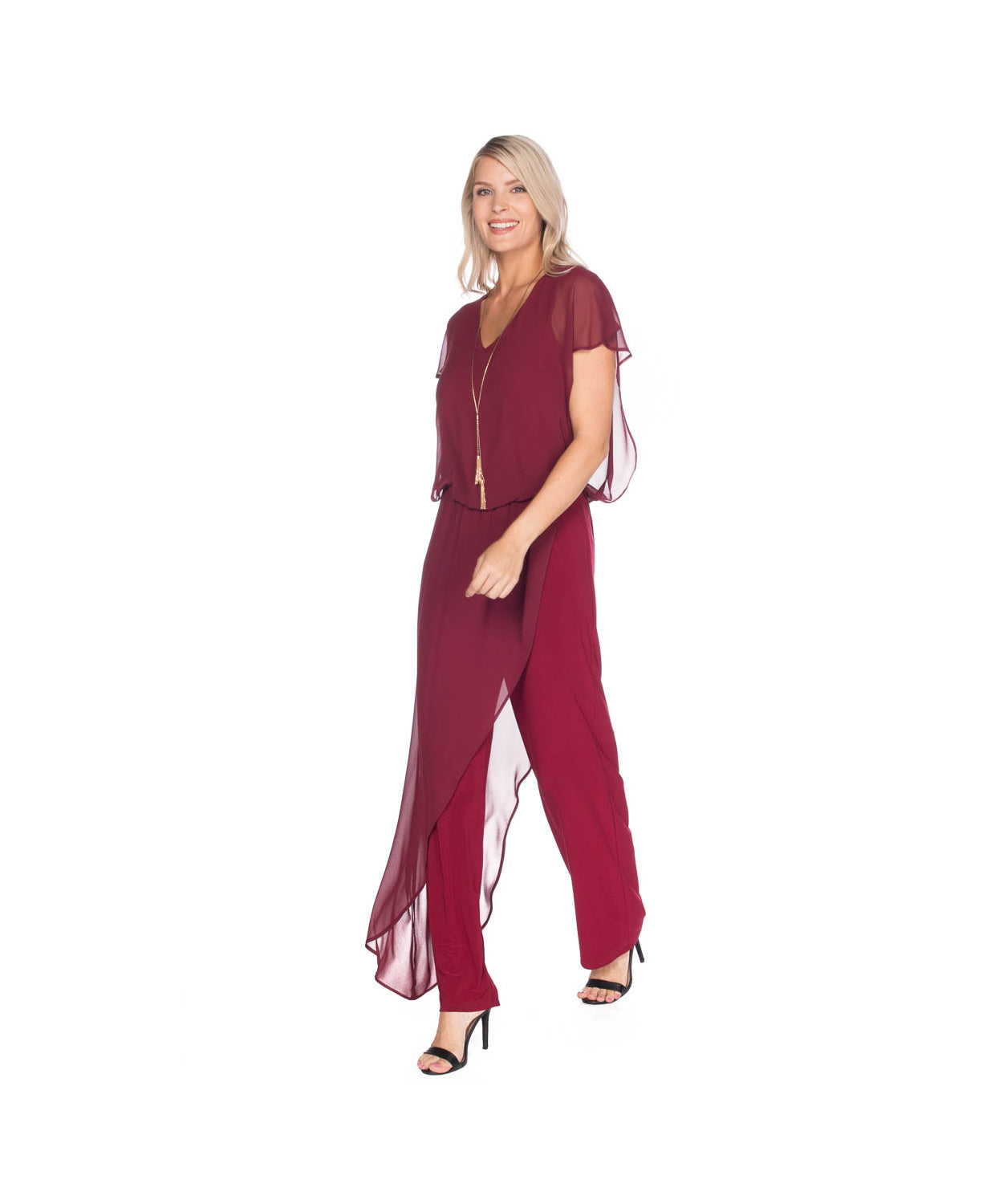 Last Tango Chiffon Overlay Jumpsuit