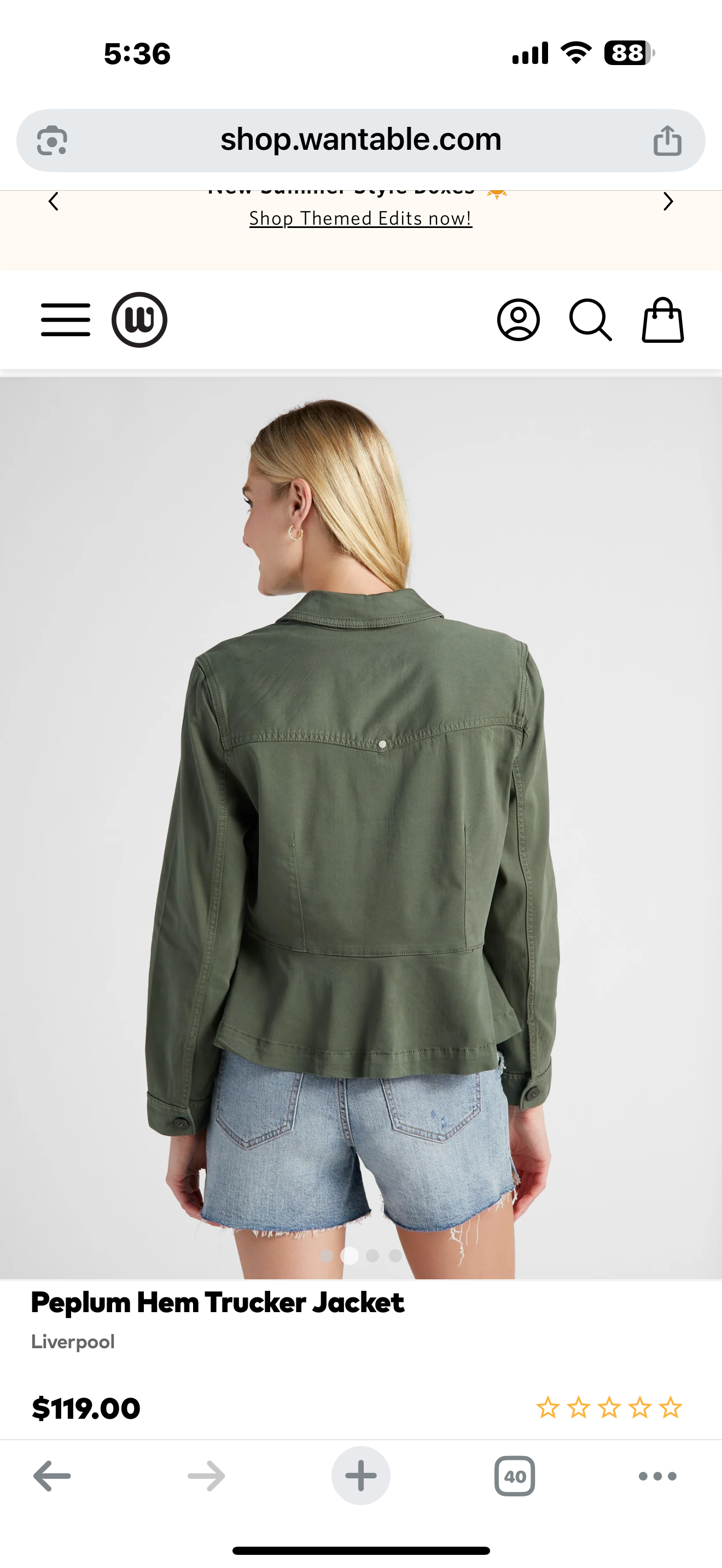Liverpool Peplum Hem Trucker Jacket