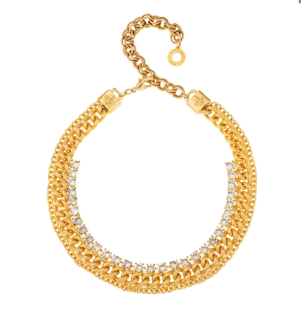 French Kande Austrian Crystal And Cupchain Necklace