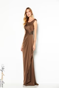 Cameron Blake Scoop Neck Evening Gown