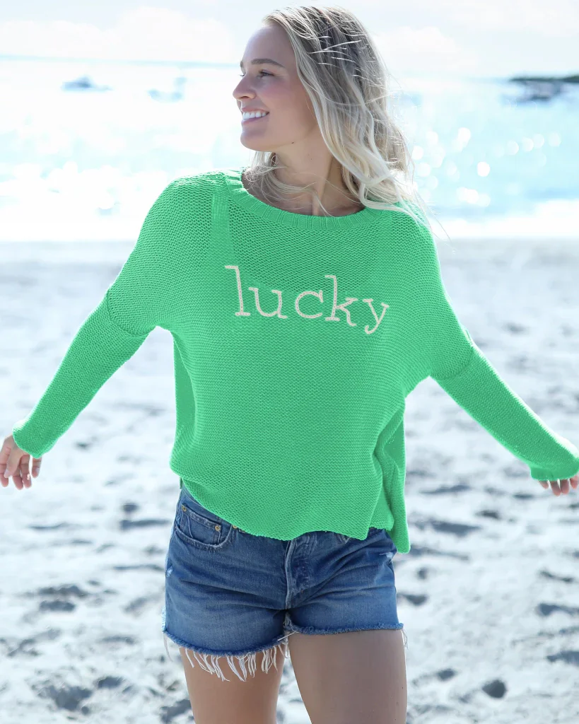 Wooden Ships REVERSE KNIT LUCKY CREW COTTON