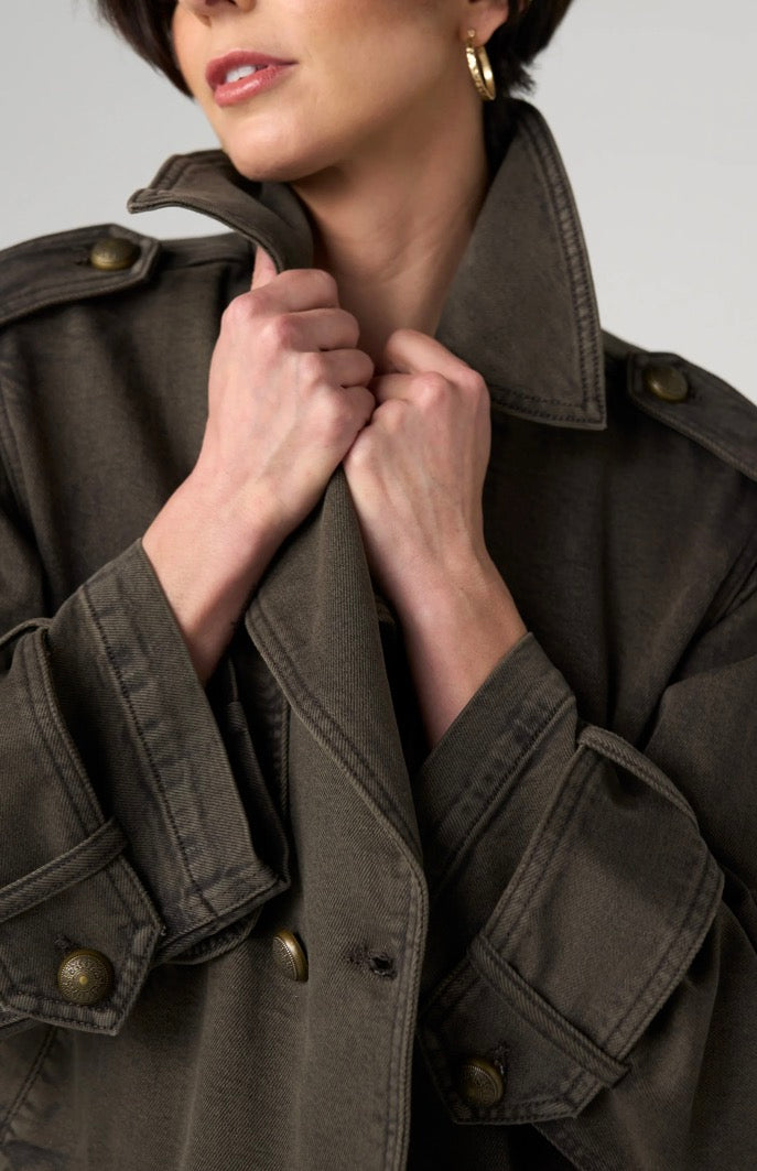 Liverpool Cropped Denim Trench