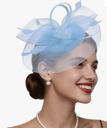 Fascinator Hat for Women Tea Party Feather Flower Headband Hair Clip