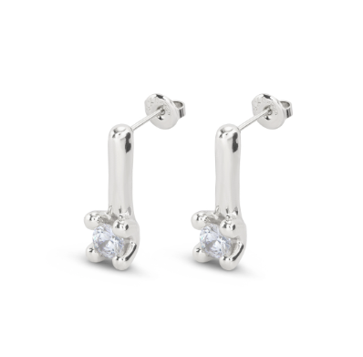 UNO de 50 Drop earrings with white cubic zirconia
