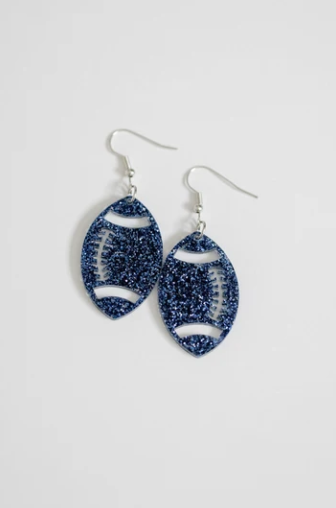 Cut out football earrings