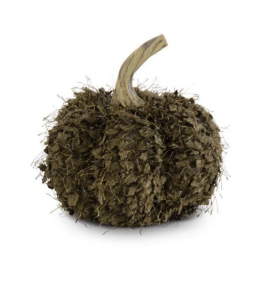 K&K Interiors 4.25 Inch Cream Fringe Pumpkin