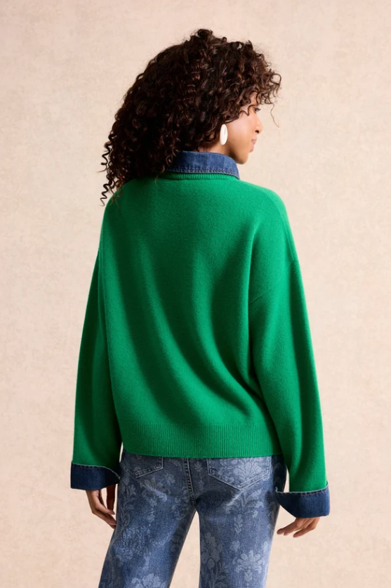 100% wool shirt-collar pullover
