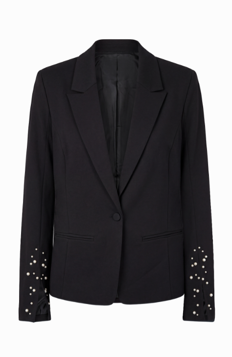 Blazer with Pearl Trim
