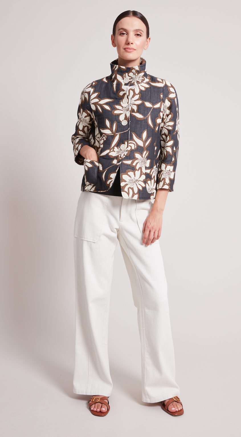 Tenley Quilted Wave 3/4 Sleeve Jacket