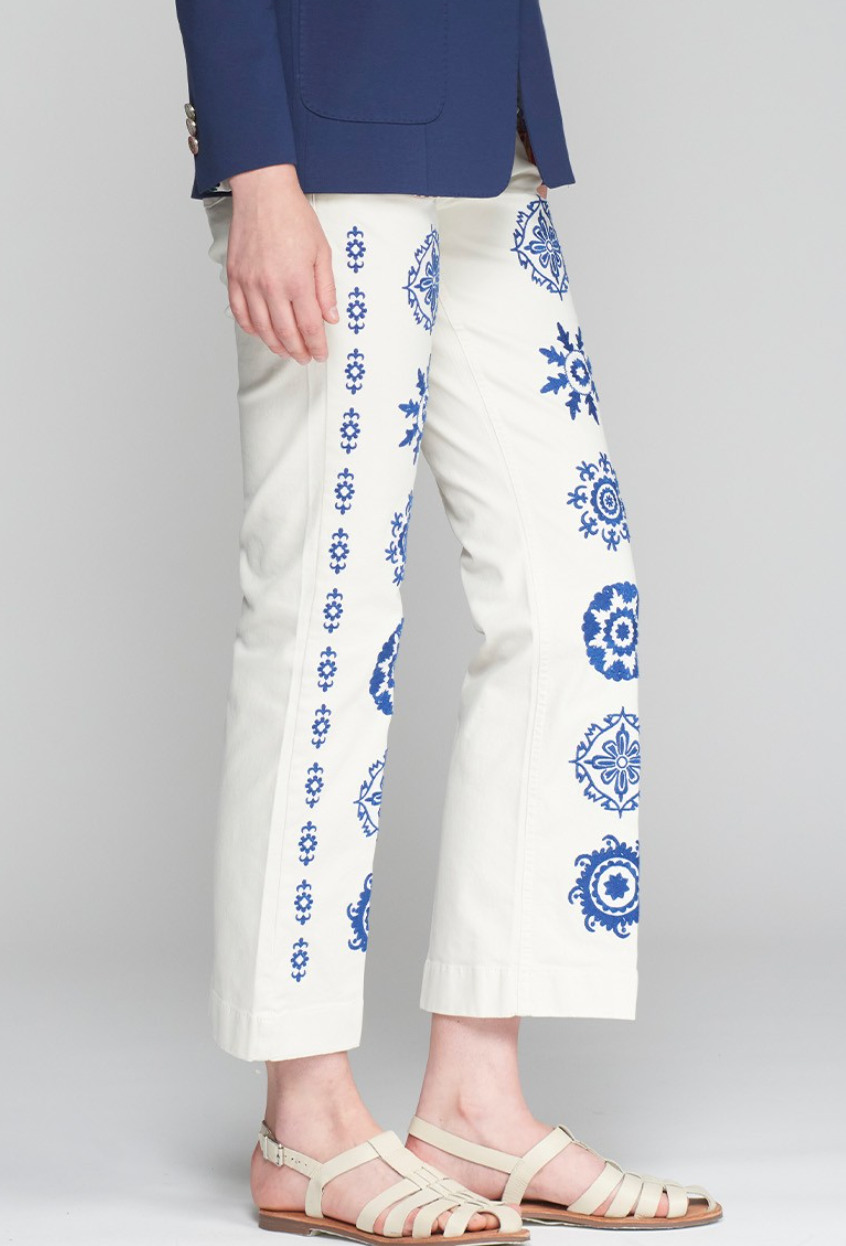 Vilagallo AMELIE EMB CRUDO Pant
