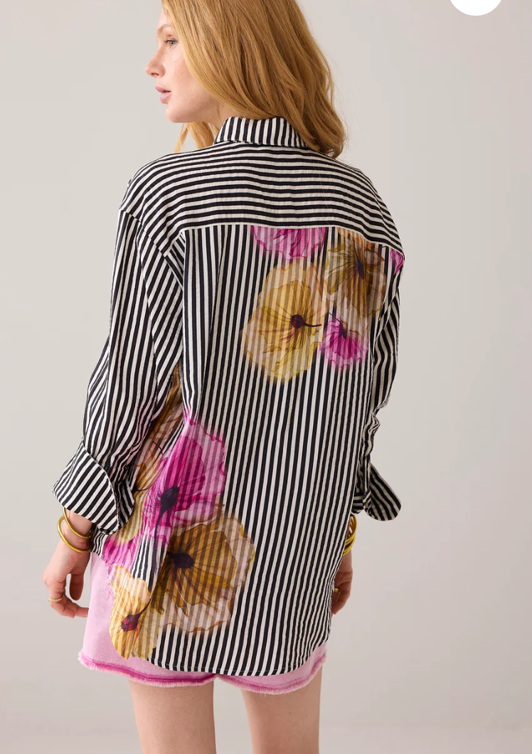 Summum Floral & Stripe Blouse