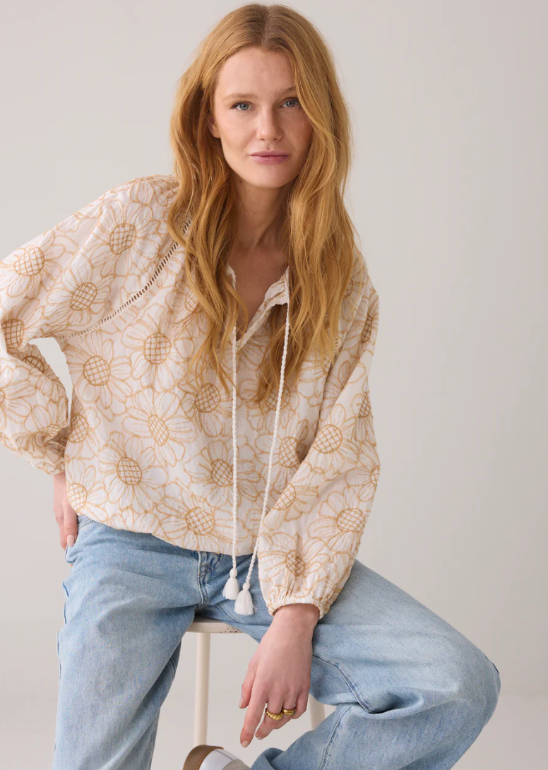 Summum Long Sleeve Floral Top