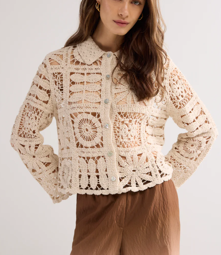 Summum Crochet Knit Cardigan