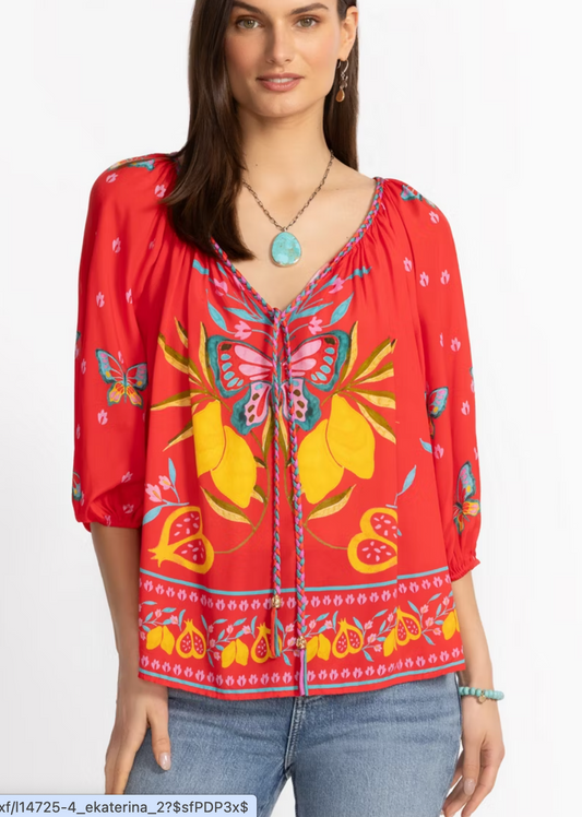 Johnny Was Monaco Peasant Blouse