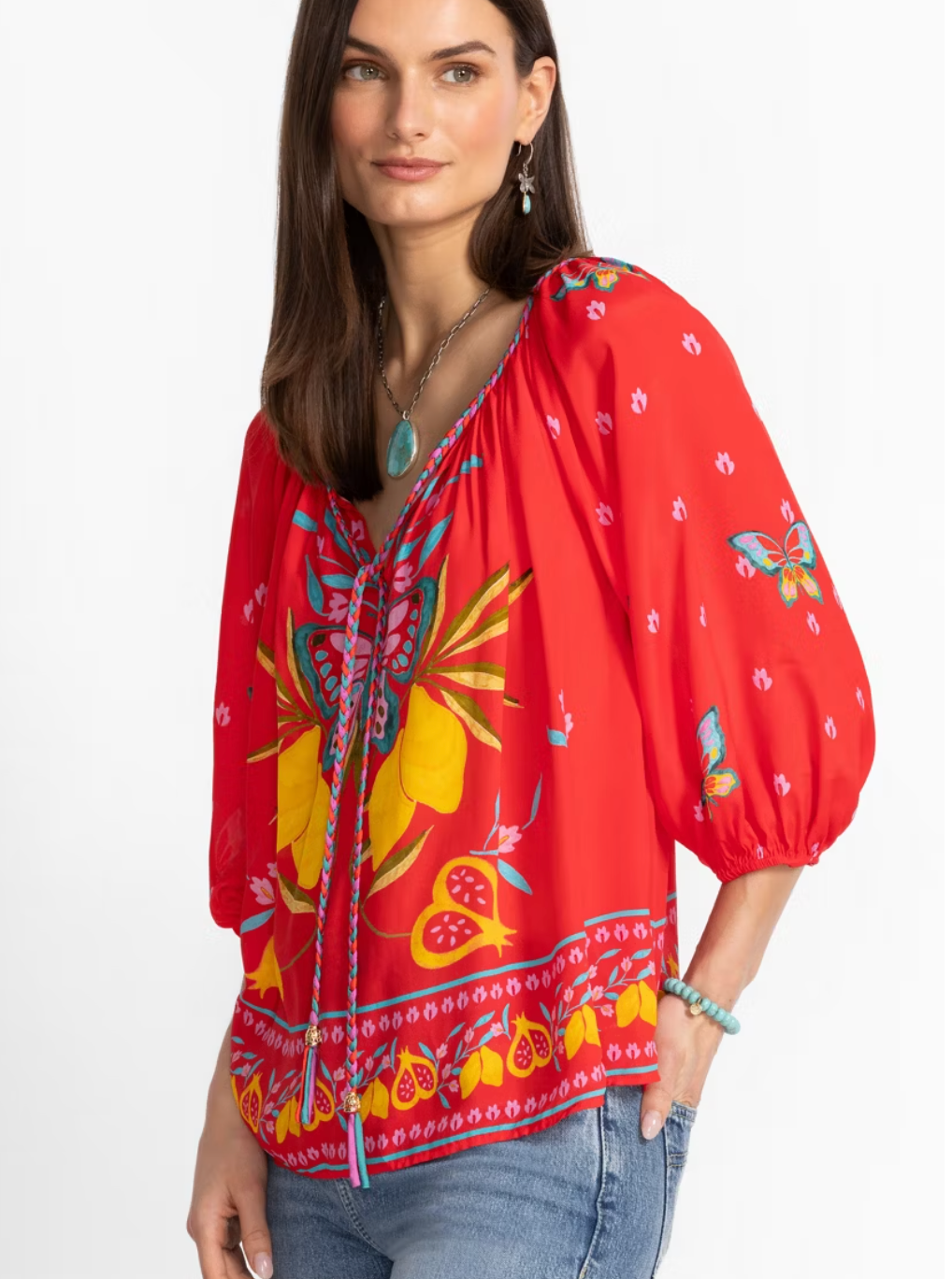 Johnny Was Monaco Peasant Blouse