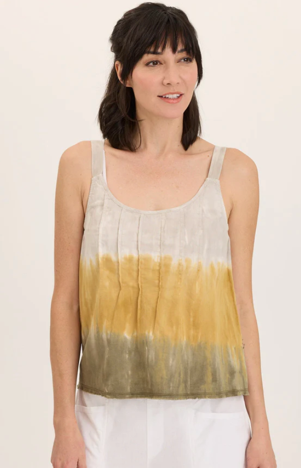 XCVI Wearables Shawnie Linen Billowy Pintuck Tank