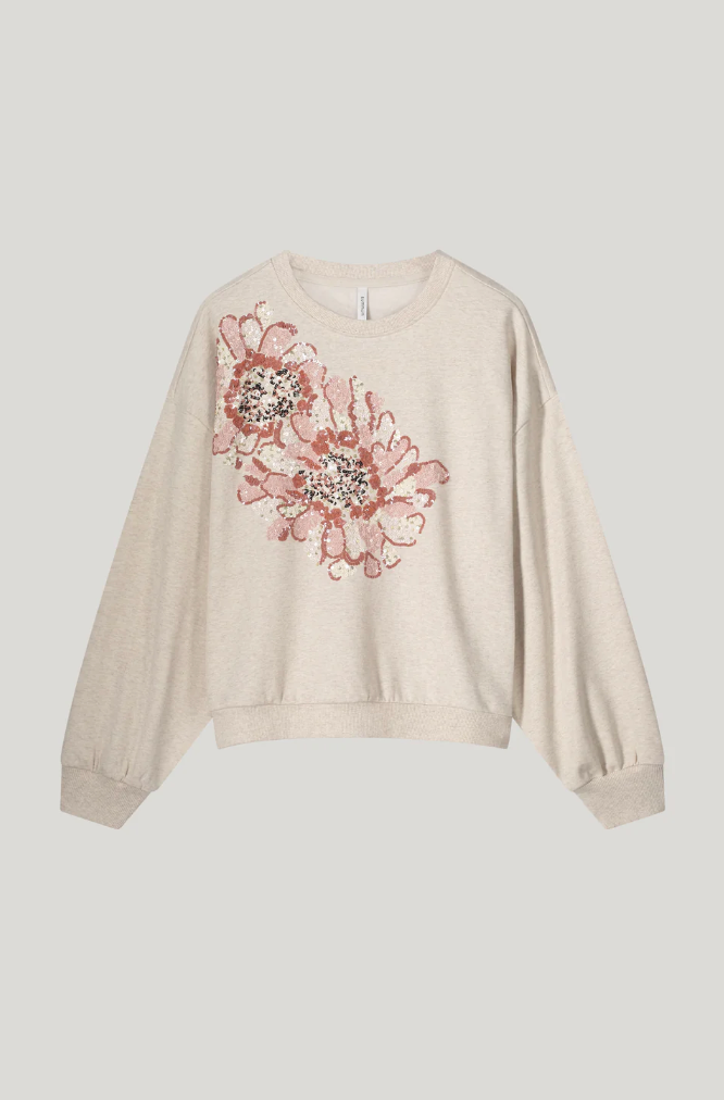 Summum Long Sleeve Floral Artwork Sweatshirt