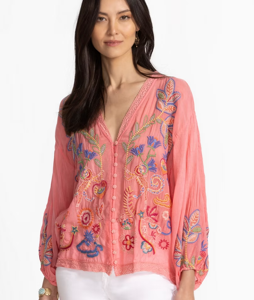 Johnny Was Luna Shirt-White