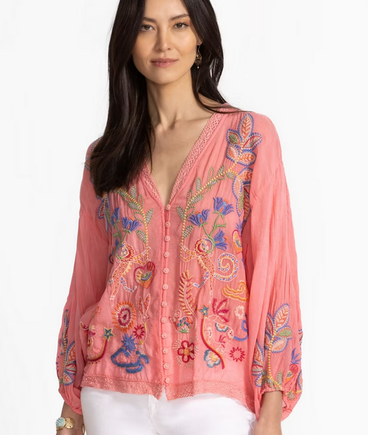 Johnny Was Luna Shirt-White