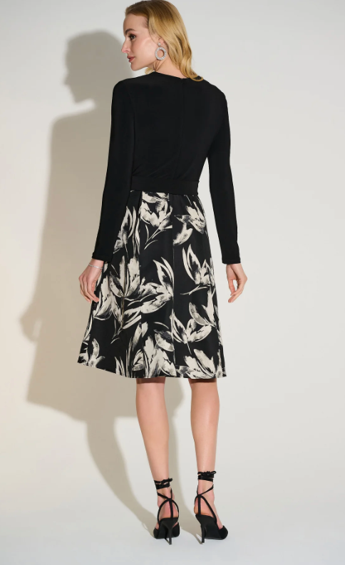 Joseph Ribkoff Floral V-Neck Wrap Dress