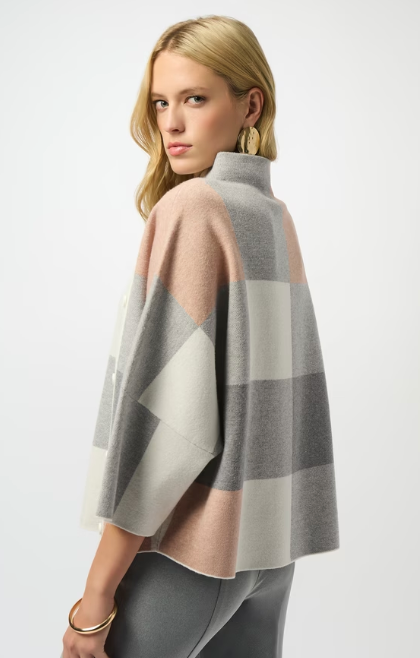 Joseph Ribkoff Plaid Jacquard Sweater Knit Top