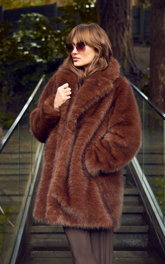 Frank Lyman Faux Fur Coat