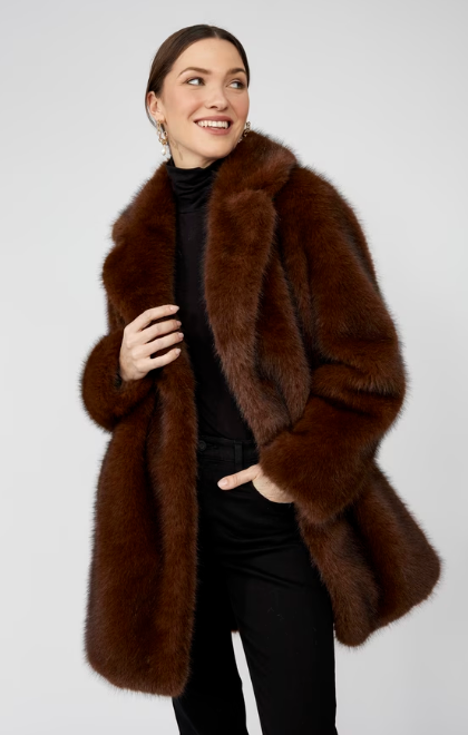 Frank Lyman Faux Fur Coat
