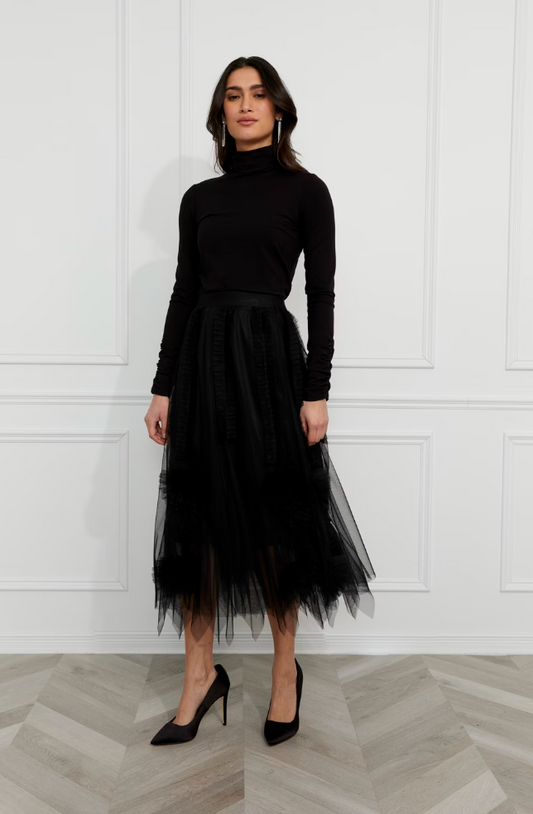 Frank Lyman Ruffled Midi Skirt
