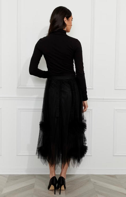 Frank Lyman Ruffled Midi Skirt