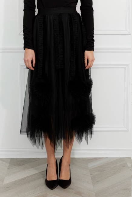 Frank Lyman Ruffled Midi Skirt