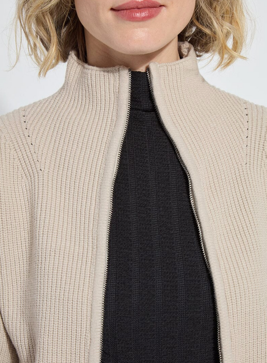 LYSSE Blythe Zip Up Cozy Rib Sweater