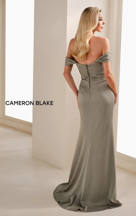 Cameron Blake by Mon Cheri Crepe Sweetheart Neck Dress