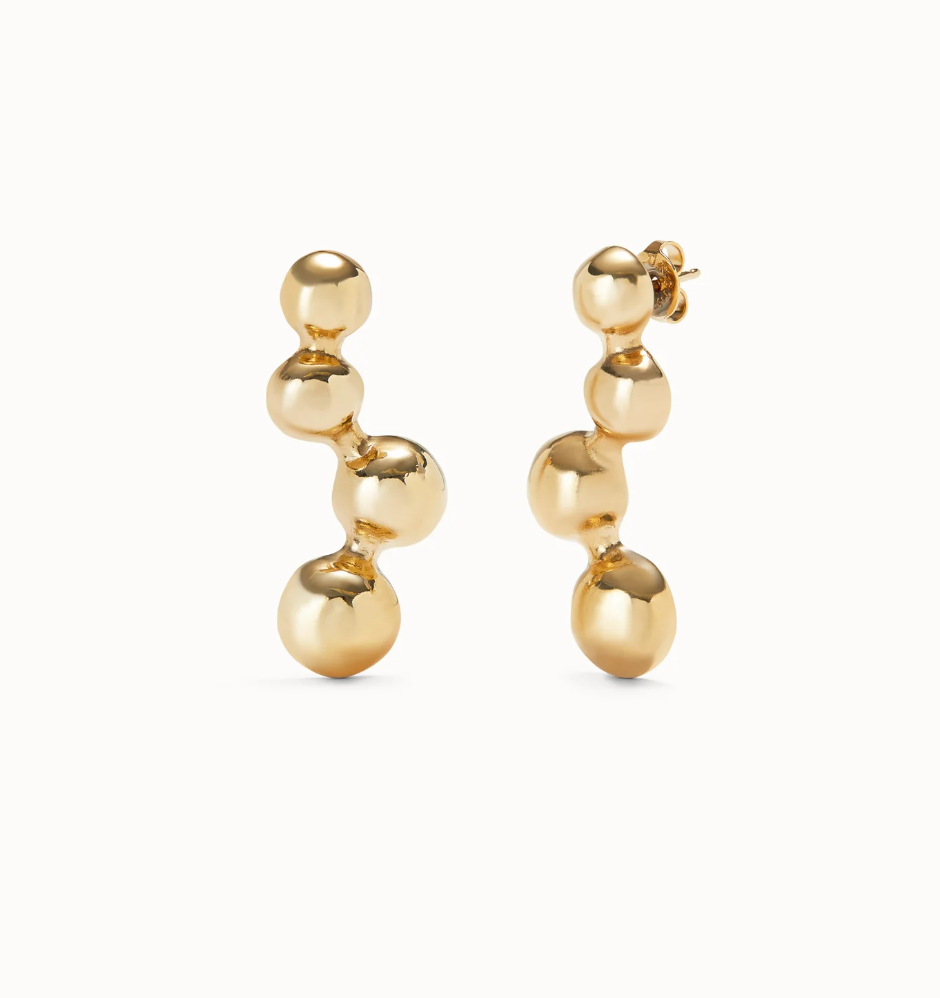 UNO DE 50 Gold Drop earrings with beads