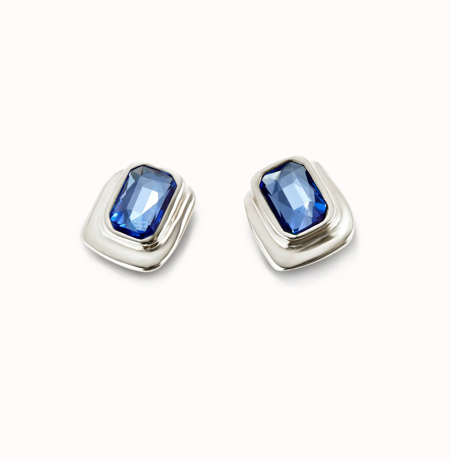UNO DE 50 Ser Magnetica Stud earrings with blue crystal
