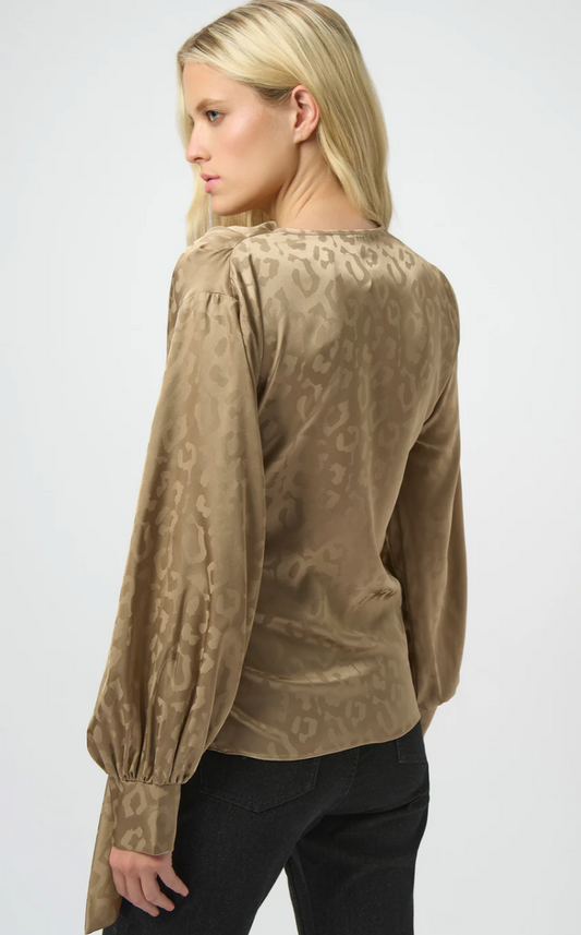 Joseph Ribkoff Leopard V-neck Wrap Top