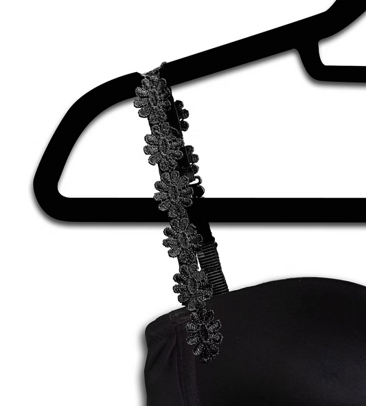 Strap It’s Plunge Bra with Embroidered Flower Strap