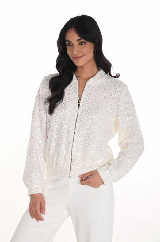 Frank Lyman Winter White Sequin Jacket